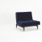 Oldschool Sofa Bed in Dark Blue w/Retro Legs by Innovation