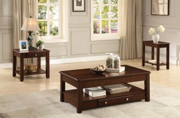 Ballwin 3256RF Coffee Table 3Pc Set in Cherry by Homelegance [HECT-3256RF Ballwin]