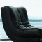 Black Leather Modern Sectional Sofa w/Chair