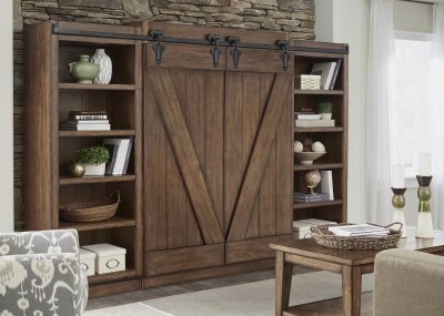 Lancaster II Entertainment Unit 712-ENTW in Brown by Liberty