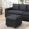 F7490 Reversible Sectional Dark Slate Linen-Like Fabric by Boss