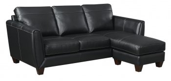 Anthony Sectional Sofa Chaise in Black Leather Match [MSSS-Anthony Black]