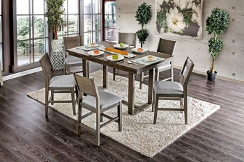 Anton II CM3986PT 5Pc Counter Height Dinette Set in Gray Finish [FADS-CM3986PT-Anton II]