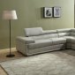 Zenith Sectional Sofa in Tan Leatherette w/Adjustable Headrests