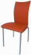 Orange Bonded Leather Set of 4 Modern Dining Chairs