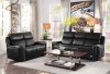 Altair Motion Sofa & Loveseat Set 9827BLK Black by Homelegance