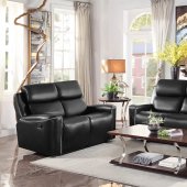 Altair Motion Sofa & Loveseat Set 9827BLK Black by Homelegance