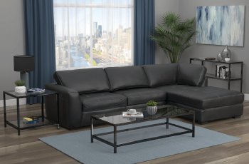 Ontario Sectional Sofa 508960 in Black Leatherette by Acme [CRSS-508960-Ontario]