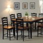 Two-Tone Black & Distressed Cherry Finish Classic Dinette