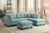 Laurissa Sectional Sofa w/Ottoman 54395 in Light Teal by Acme