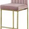 Giselle Counter Stool 781 Set of 2 Pink Velvet Fabric -Meridian