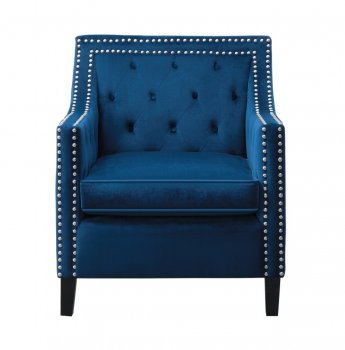 1297NV-1NN Set of 2 Accent Chairs in Navy Velvet by Homelegance [HEAC-1297NV-1NN]