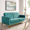 Loft Sofa in Teal Velvet Fabric by Modway w/Options