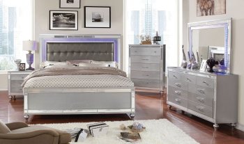 Brachium Bedroom Set 5Pc CM7977SV in Silver w/Options [FABS-CM7977SV-Brachium]