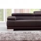 Melody Sectional Sofa in Chocolate Leather by Whiteline Imports