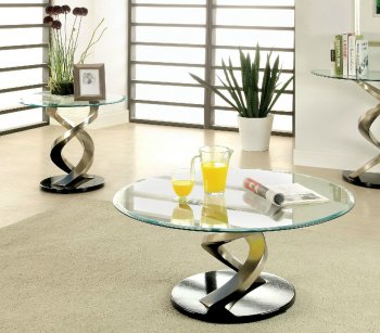 Nova CM4729 Coffee Table 3Pc Set in Satin Plated w/Options [FACT-CM4729-Nova]