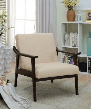 Deidre CM-AC6840 Set of 2 Accent Chairs in Linen-Like Fabric [FAAC-CM-AC6840-Deidre]