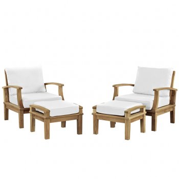 Marina Outdoor Patio 4Pc Set in Natural Solid Wood by Modway [MWOUT-EEI-1537-Marina]