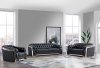 U341 Sofa in Charcoal Leather Gel by Global w/Options