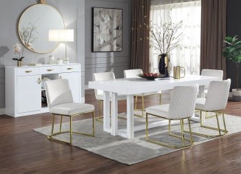 Paxley Dining Table DN01610 in White by Acme w/Options [AMDS-DN01610-DN02232 Paxley]