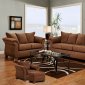 Chocolate Fabric Modern Sofa & Loveseat Set w/Optional Items