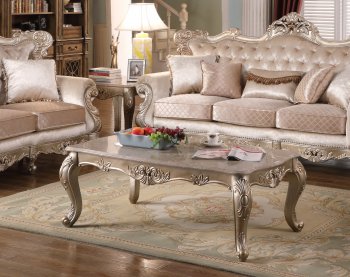 Emily Coffee Table in Champagne w/Optional End Table [ADCT-Emily]