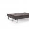 Dual Sofa Bed in Brown Fabric w/Chrome Legs