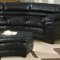 Black Full Bonded Leather Sectional Sofa w/Optional Ottoman