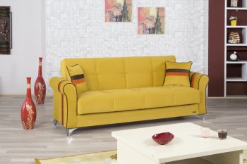 Metro Life Sofa Bed in Mustard Fabric by Casamode [CMSB-Metro Life Mustard]