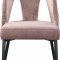 Akoya Dining Chair 794 Set of 2 Pink Velvet Fabric by Meridian