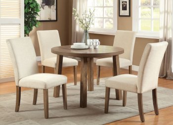 CM3555RT Sorrel I 5Pc Dining Set in Rustic Oak w/Ivory Chairs [FADS-CM3555RT Sorrel I Ivory]