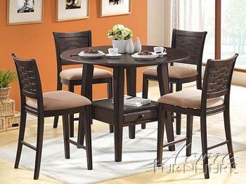 Walnut Finish Counter Height Modern 5Pc Dinette Set [AMDS-04110-Tommy]