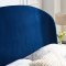 Mira Upholstered Platform Queen Bed in Navy Velvet by Modway