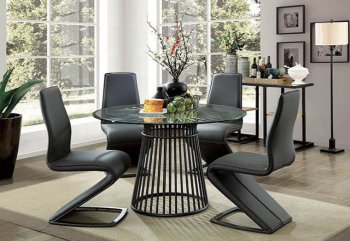 Dowdale Dinette 5Pc Set CM3919RT in Gun Metal & Black [FADS-CM3919RT-Dowdale]