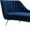 Margo Sofa 622 in Navy Velvet Fabric by Meridian w/Options