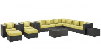 Cohesion Outdoor Patio Sectional 11Pc Set Choice of Color-Modway [MWOUT-Cohesion]