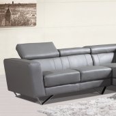 6201 Amalia Sectional Sofa in Grey Leather by At Home USA