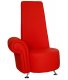 Single Chair in Red Leatherette by Whiteline Imports