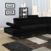 4016 Sectional Sofa in Black Textured Sateen Fabric