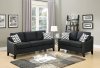 F6909 Sofa & Loveseat Set in Black Linen-Like Fabric by Boss