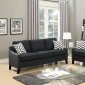 F6909 Sofa & Loveseat Set in Black Linen-Like Fabric by Boss