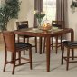 Brown Cherry 5Pc Modern Pub Dining Table Set w/Optional Server