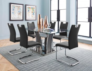 Betmar 7Pc Dining Set 5577GY-72 Chrome & Dark Gray - Homelegance [HEDS-5577GY-72-Betmar]