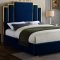 Hugo Bed in Navy Velvet Fabric by Meridian