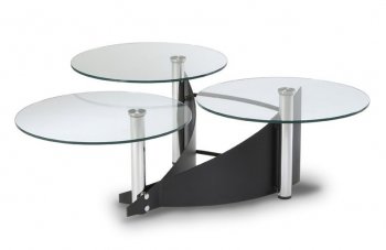 1144 3 Tier Clear Glass Top Cocktail Table by Chintaly [CYCT-1144]