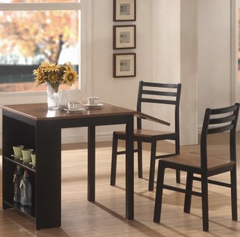 Two-Tone Finish Modern 3Pc Dining Set w/Fold Out Table Top [CRDS-130015]