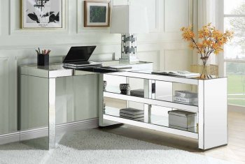 Noralie Writing Desk 93110 in Mirrored by Acme w/USB-Port [AMOD-93110 Noralie]