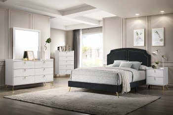 Zeena Bedroom 5Pc Set BD01176Q Black & White by Acme w/Options [AMBS-BD01176Q Zeena]