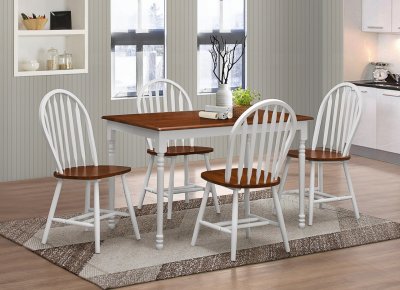 D425 Dining Set 5Pc in Cherry & White w/Options