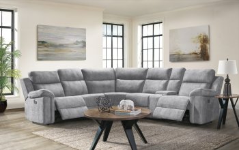 Thomas Power Motion Sectional Sofa in Gray Fabric by Klaussner [SFKRSS-Thomas Gray]